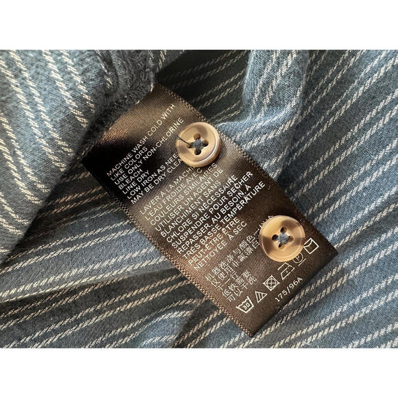 Anthropologie Bellamy Womens 8 Striped Roll Tab Sleeves Midi Shirtdress Belted - Picture 7 of 8